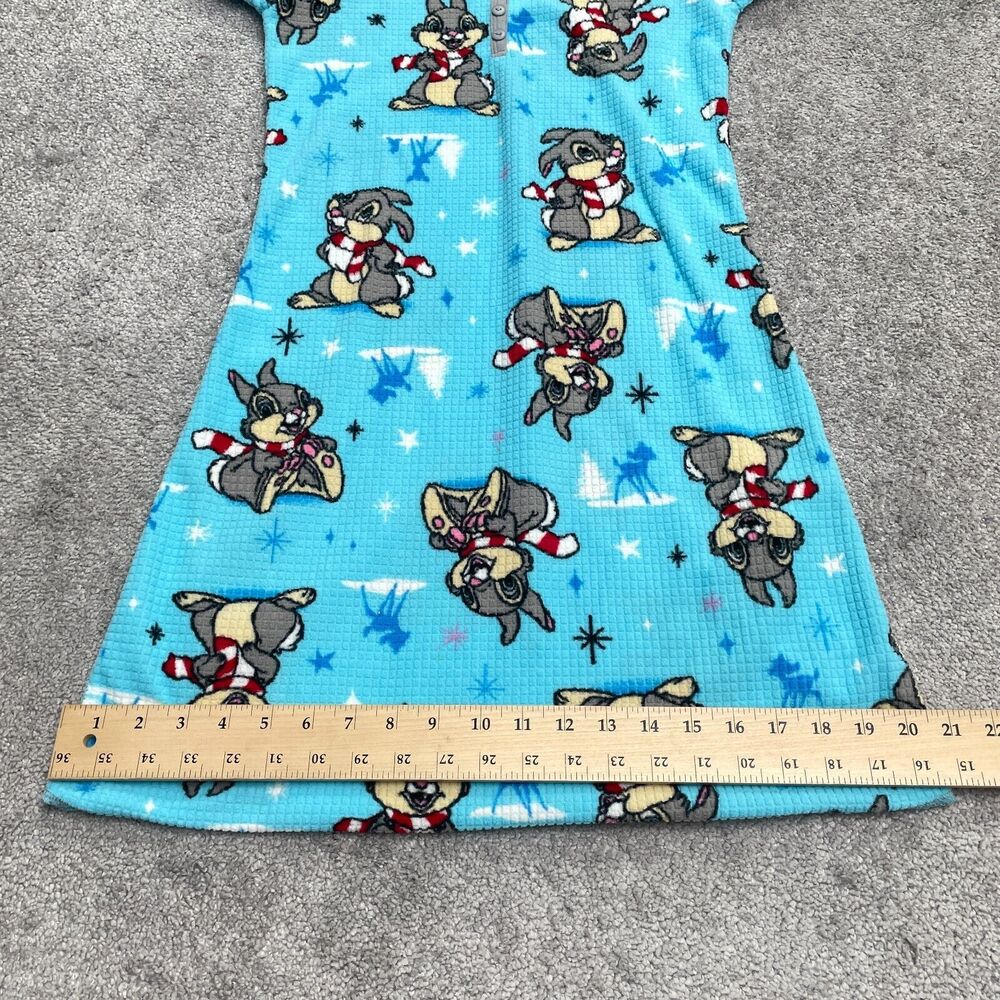 Disney Bambi Thumper Pajama Dress Girls Blue Long Sleeve Graphic  Sleepwear - Picture 8 of 11